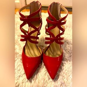 Stunning red strappy heels in size 7.5